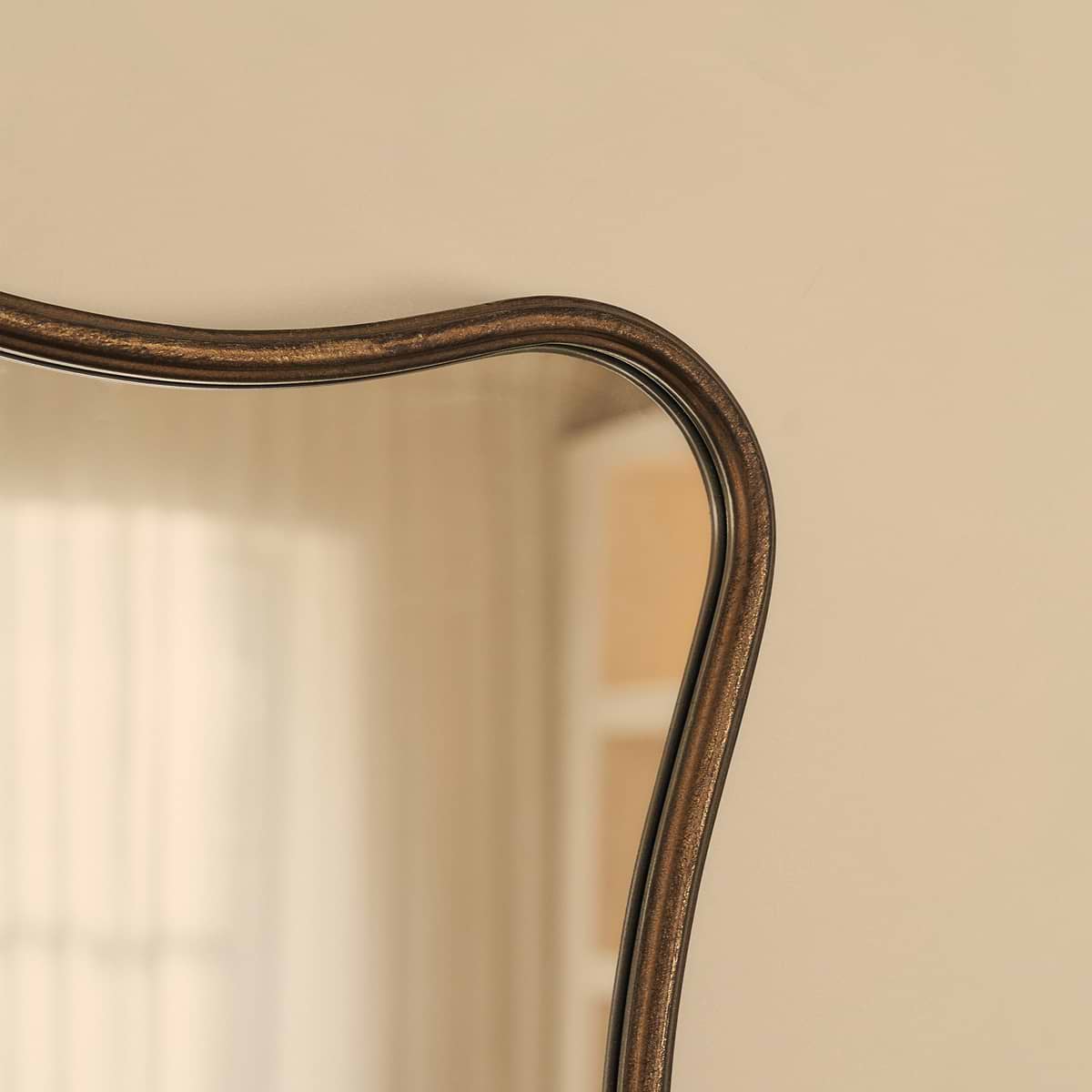 Elise - Antique Bronze Art Deco Metal Overmantle Mirror 90cm x 60cm
