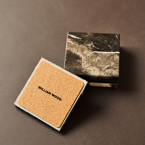 Marbelle - Dark Emperador Marble Coasters Set of 4 Square