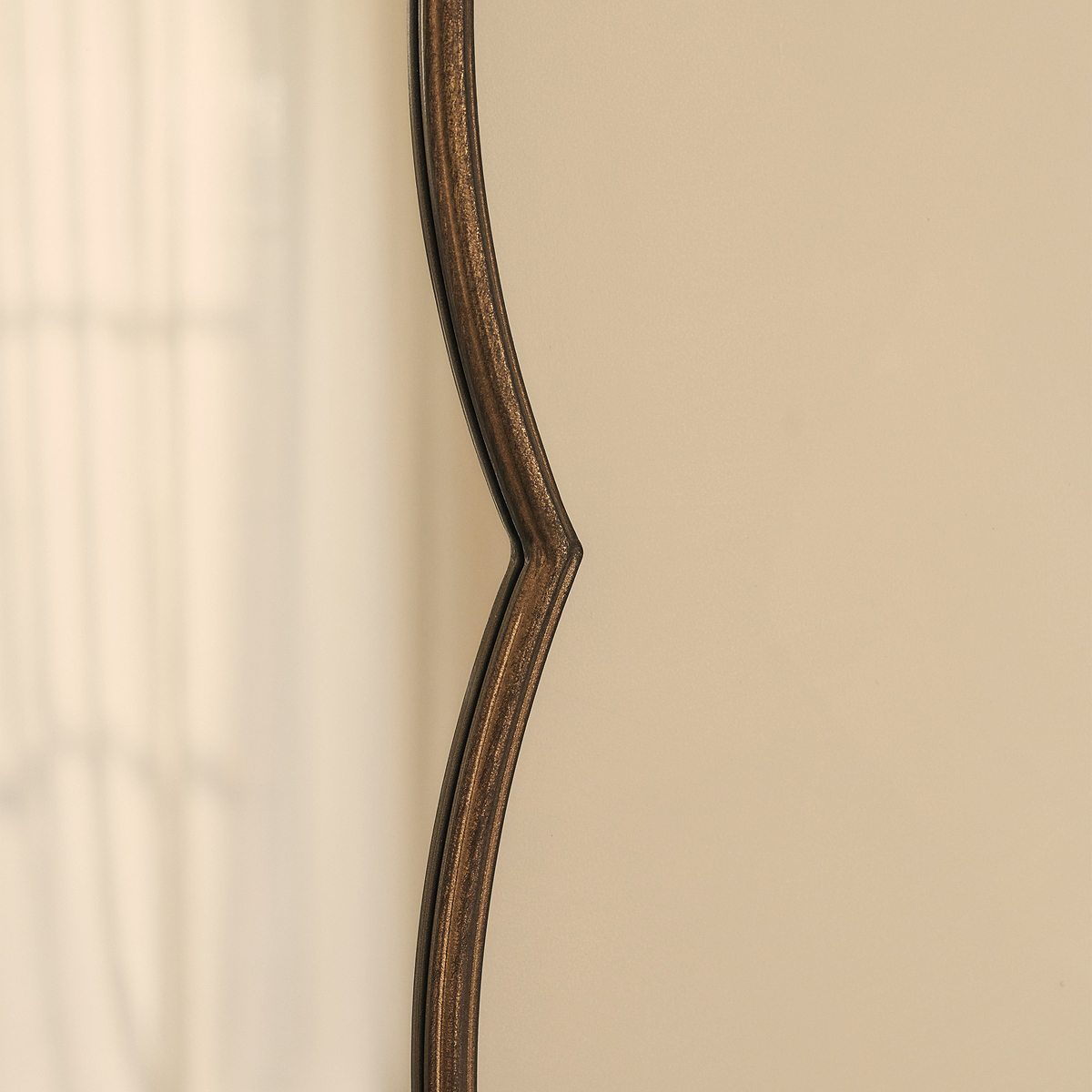 Elise - Antique Bronze Art Deco Metal Overmantle Mirror 90cm x 60cm