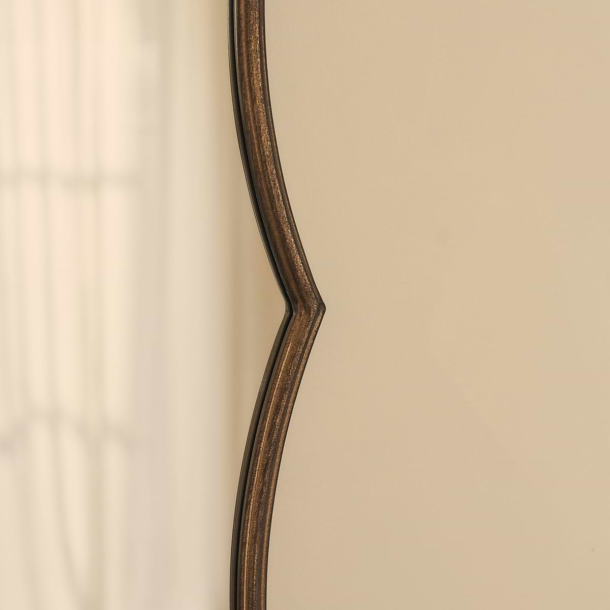 Elise - Antique Bronze Art Deco Metal Overmantle Mirror 90cm x 60cm