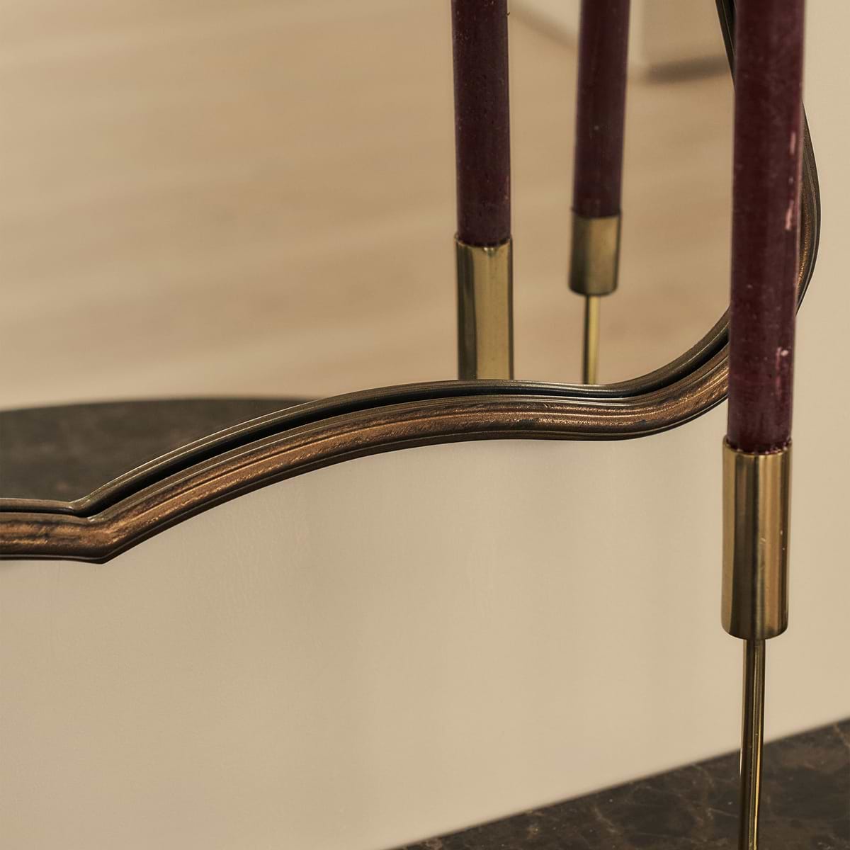 Elise - Antique Bronze Art Deco Metal Overmantle Mirror 90cm x 60cm