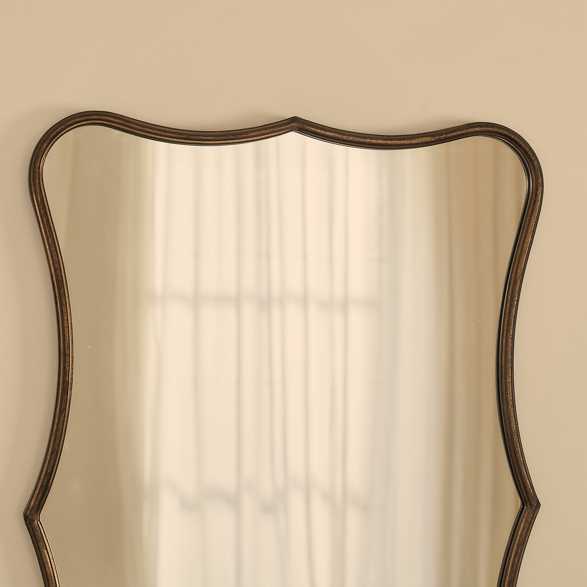 Elise - Antique Bronze Art Deco Metal Overmantle Mirror 90cm x 60cm