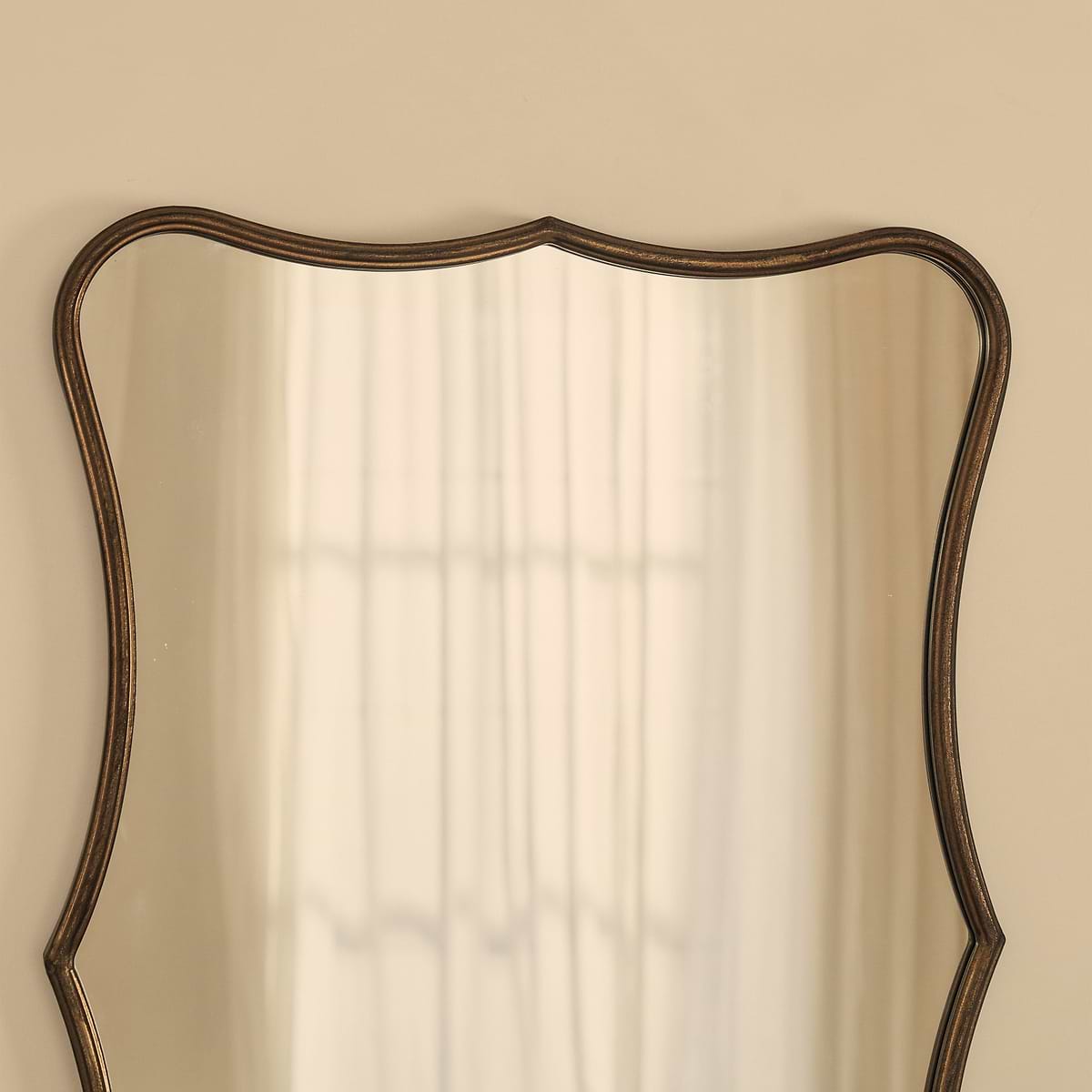 Elise - Antique Bronze Art Deco Metal Overmantle Mirror 90cm x 60cm