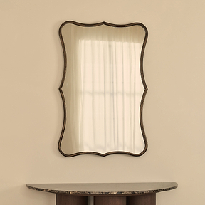 Elise - Antique Bronze Art Deco Metal Overmantle Mirror 90cm x 60cm