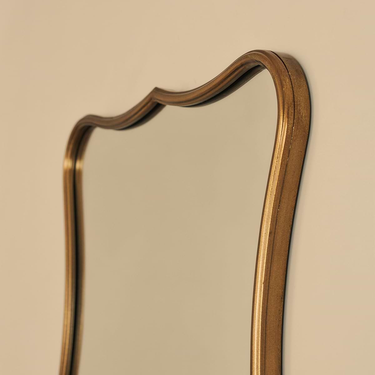 Elise - Gold Art Deco Metal Overmantle Mirror 90cm x 60cm