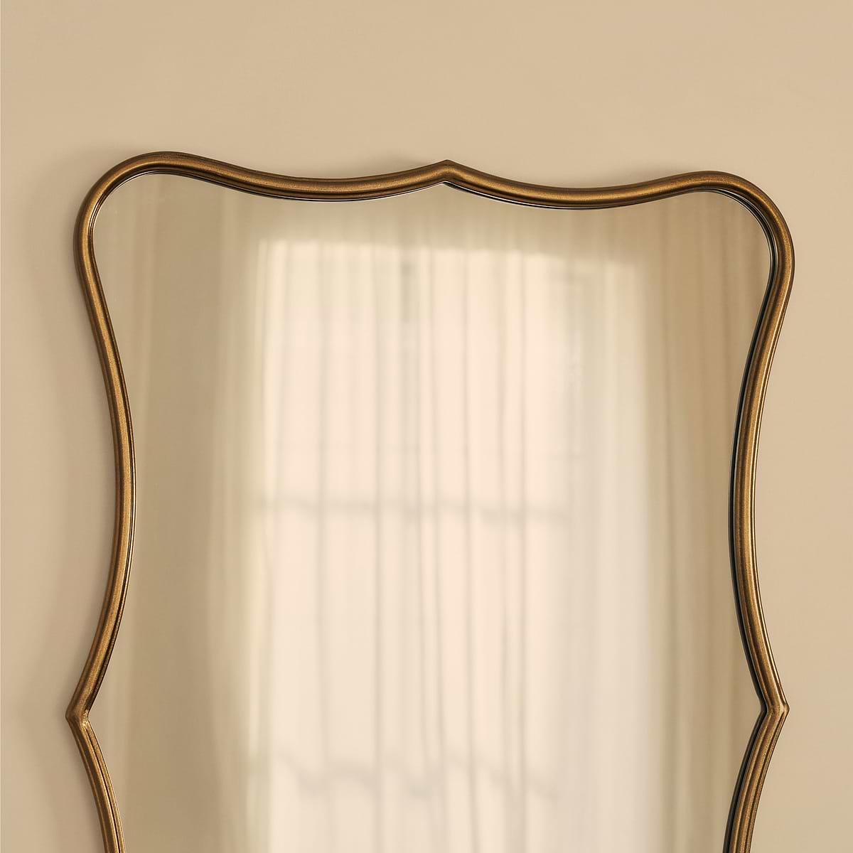 Elise - Gold Art Deco Metal Overmantle Mirror 90cm x 60cm