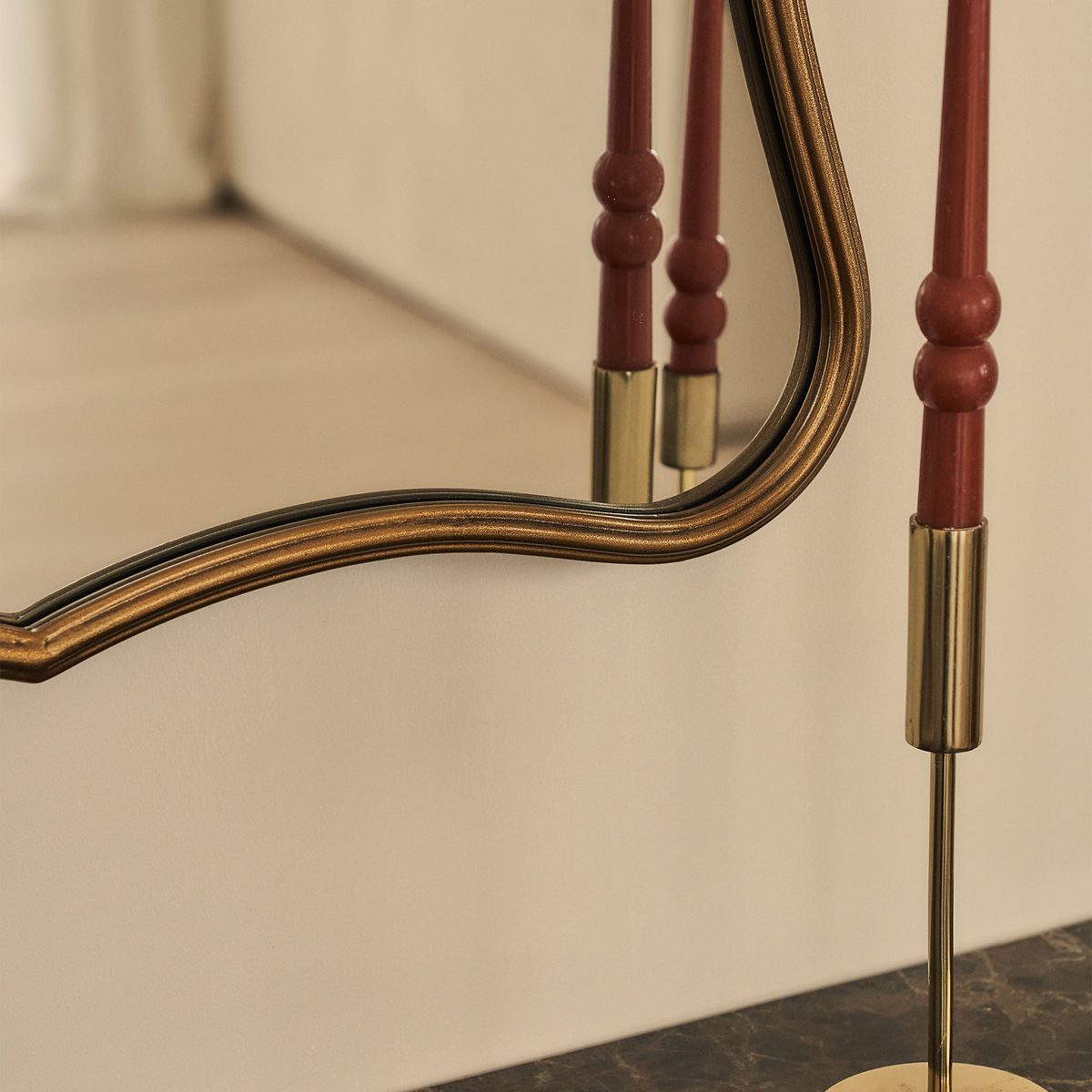 Elise - Gold Art Deco Metal Overmantle Mirror 90cm x 60cm