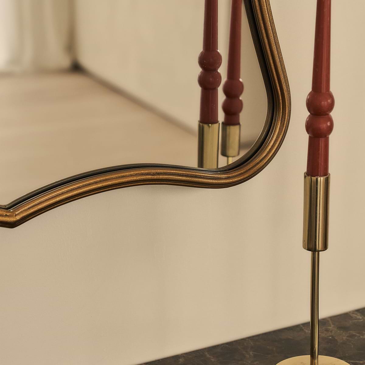 Elise - Gold Art Deco Metal Overmantle Mirror 90cm x 60cm