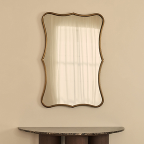 Elise - Gold Art Deco Metal Overmantle Mirror 90cm x 60cm