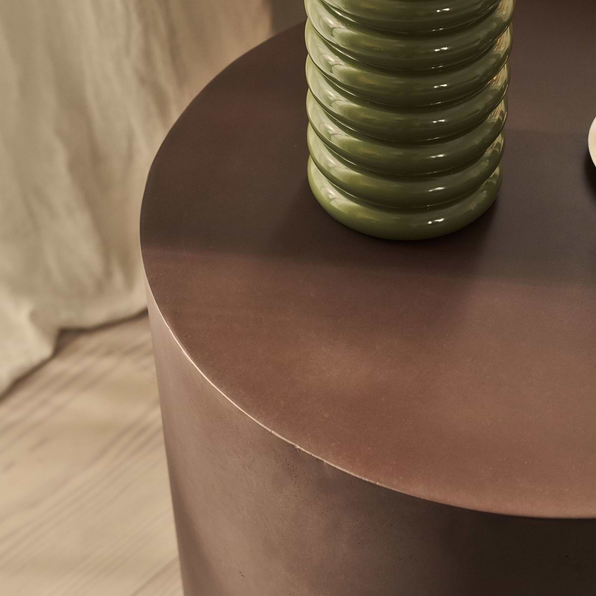 Angelo - Minimal Chocolate Brown Round Side Table