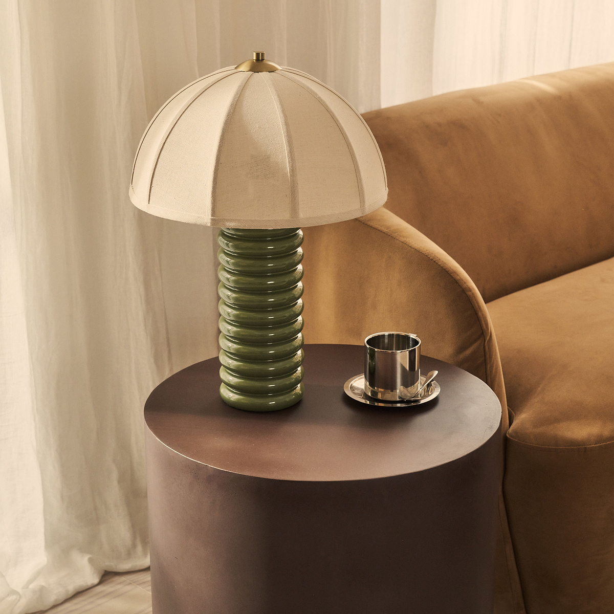 Angelo - Minimal Chocolate Brown Round Side Table