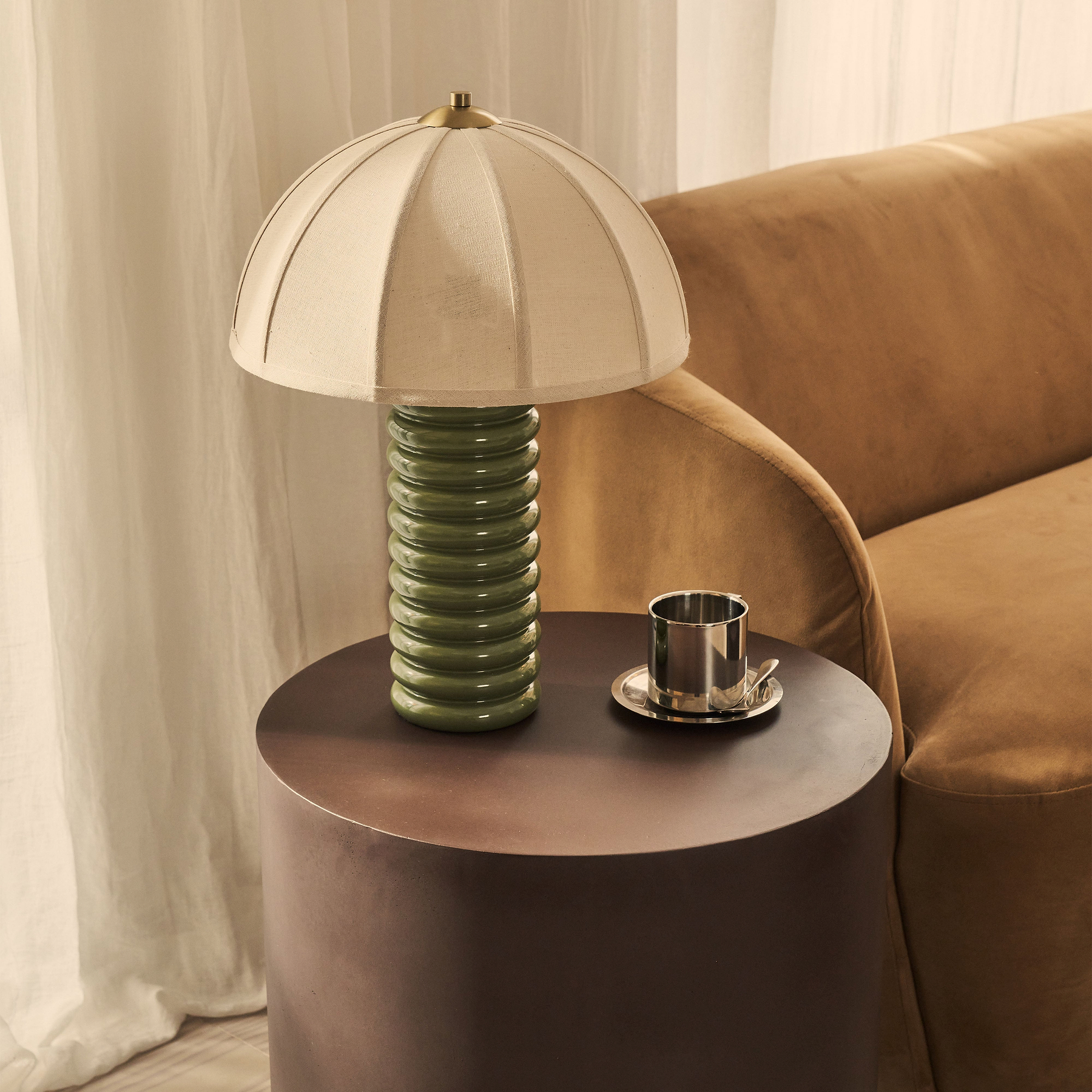Angelo - Minimal Chocolate Brown Round Side Table