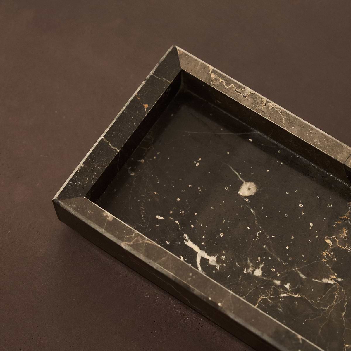 Travara - Dark Emperador Marble Rectangular Decorative Tray