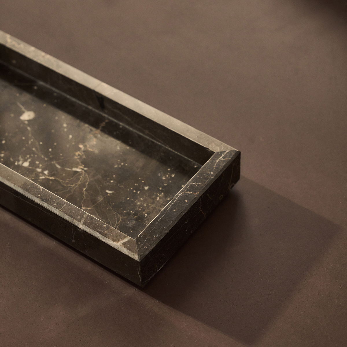 Travara - Dark Emperador Marble Rectangular Decorative Tray