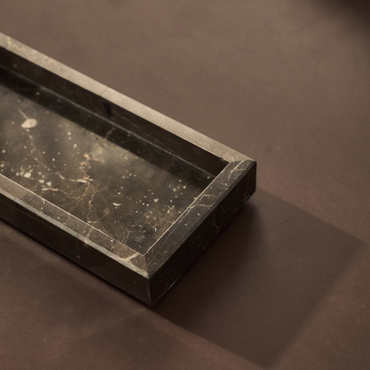 Travara - Dark Emperador Marble Rectangular Decorative Tray