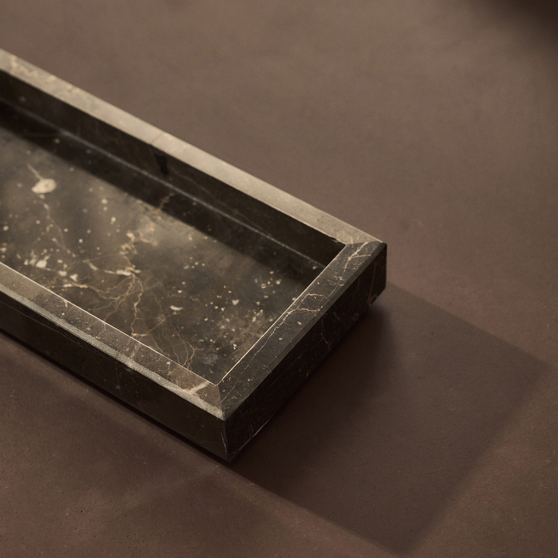 Travara - Dark Emperador Marble Rectangular Decorative Tray