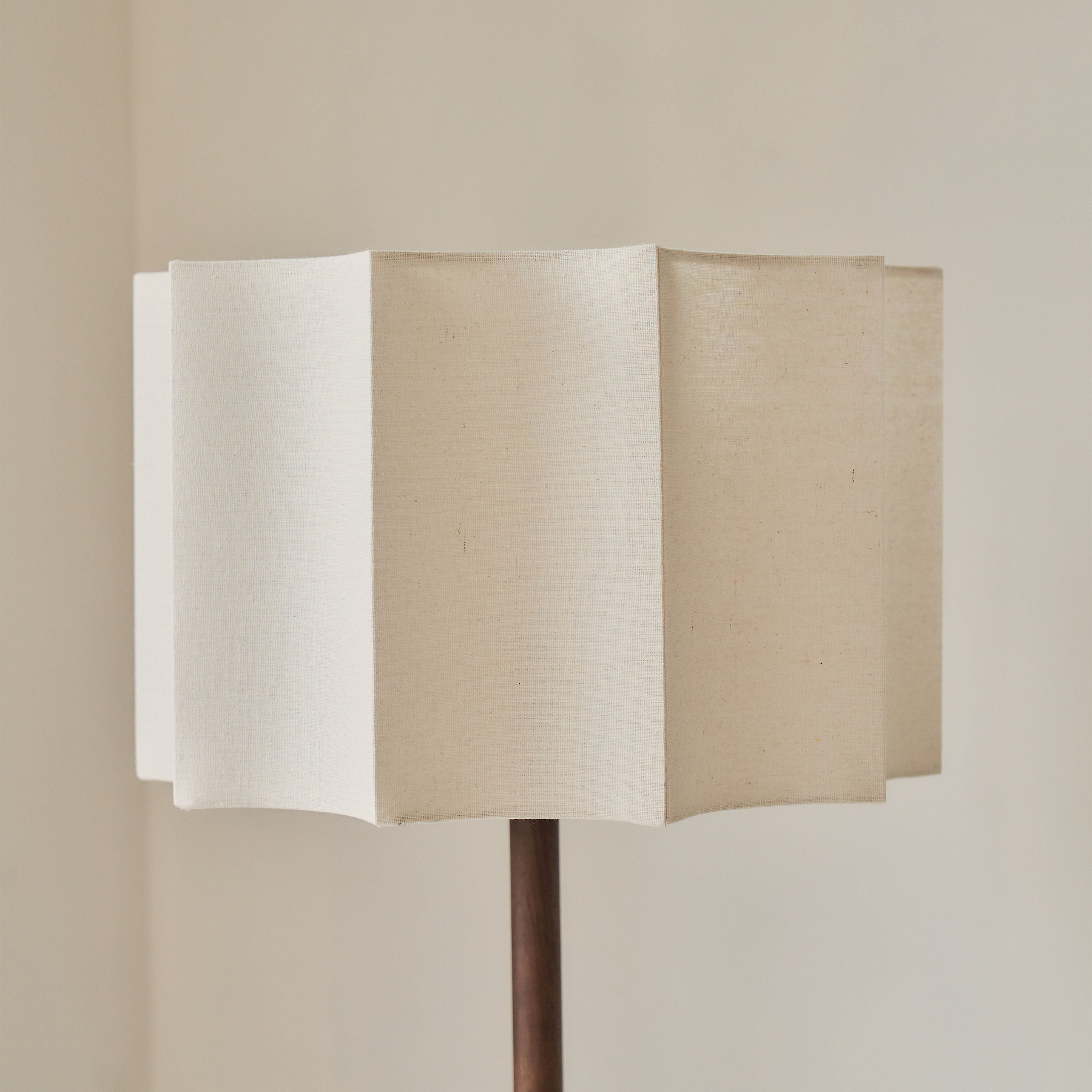 Esme - Dark Wood Inverted Scallop Shade Floor Lamp