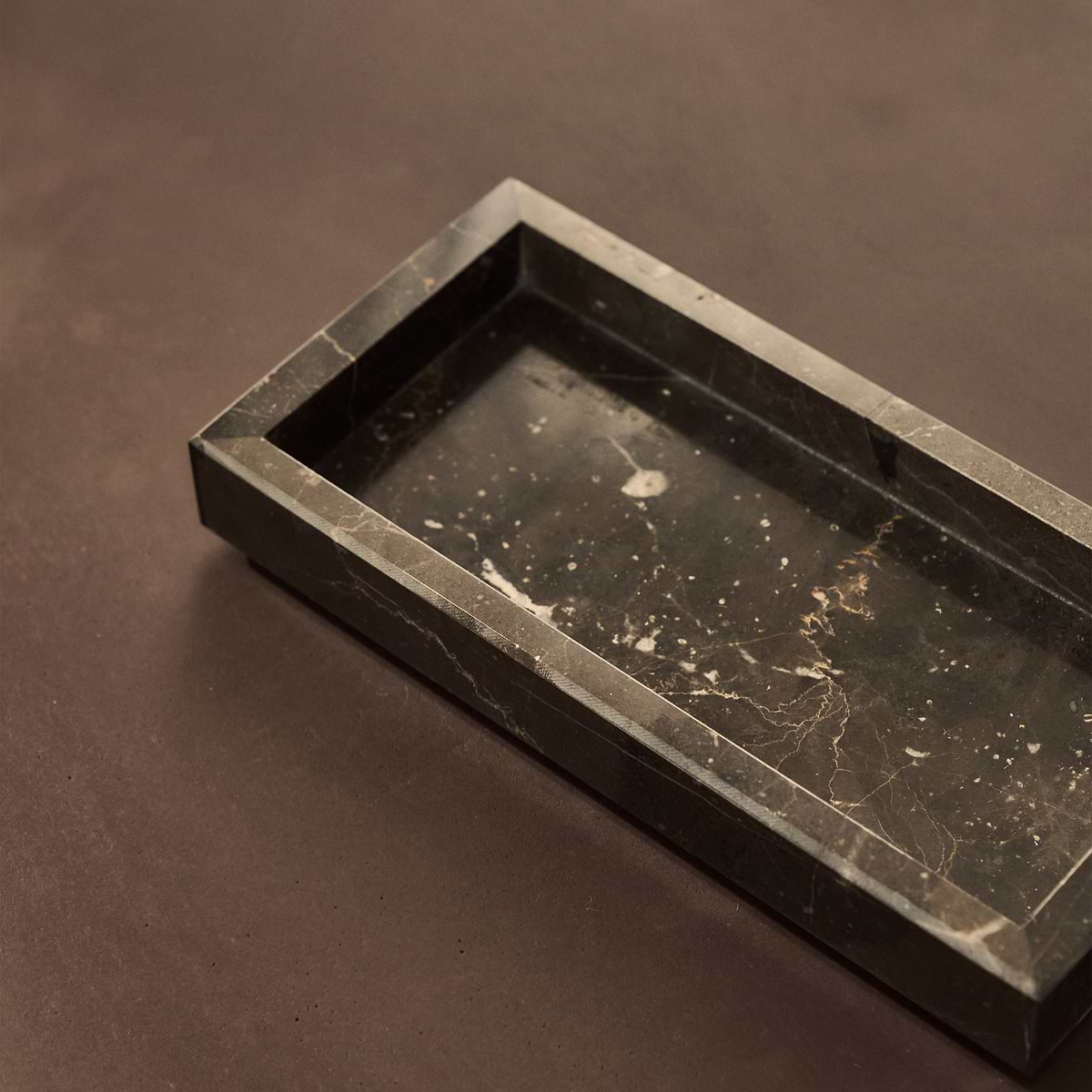 Travara - Dark Emperador Marble Rectangular Decorative Tray