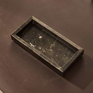 Travara - Dark Emperador Marble Rectangular Decorative Tray