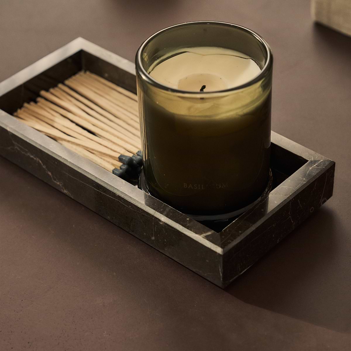 Travara - Dark Emperador Marble Rectangular Decorative Tray