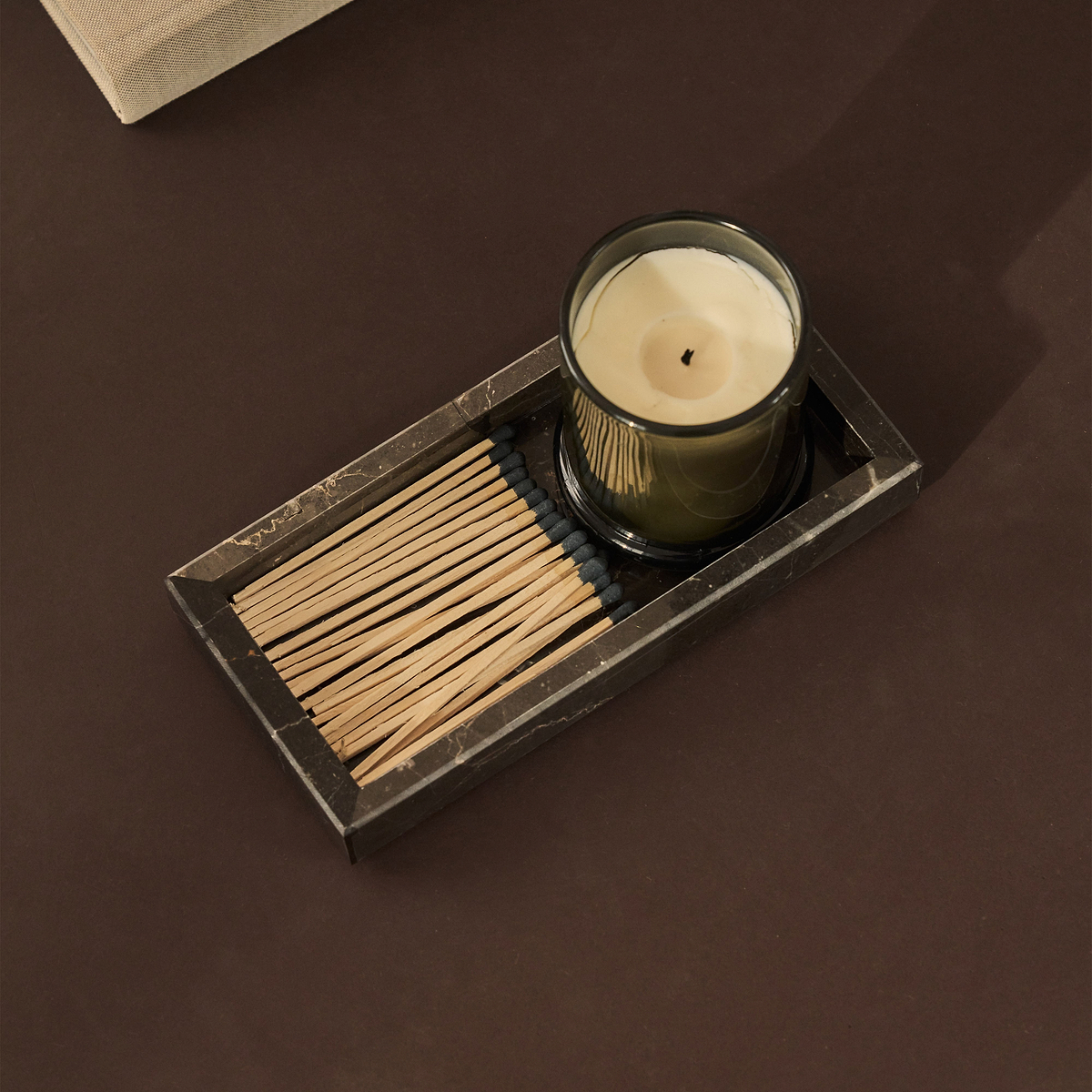 Travara - Dark Emperador Marble Rectangular Decorative Tray