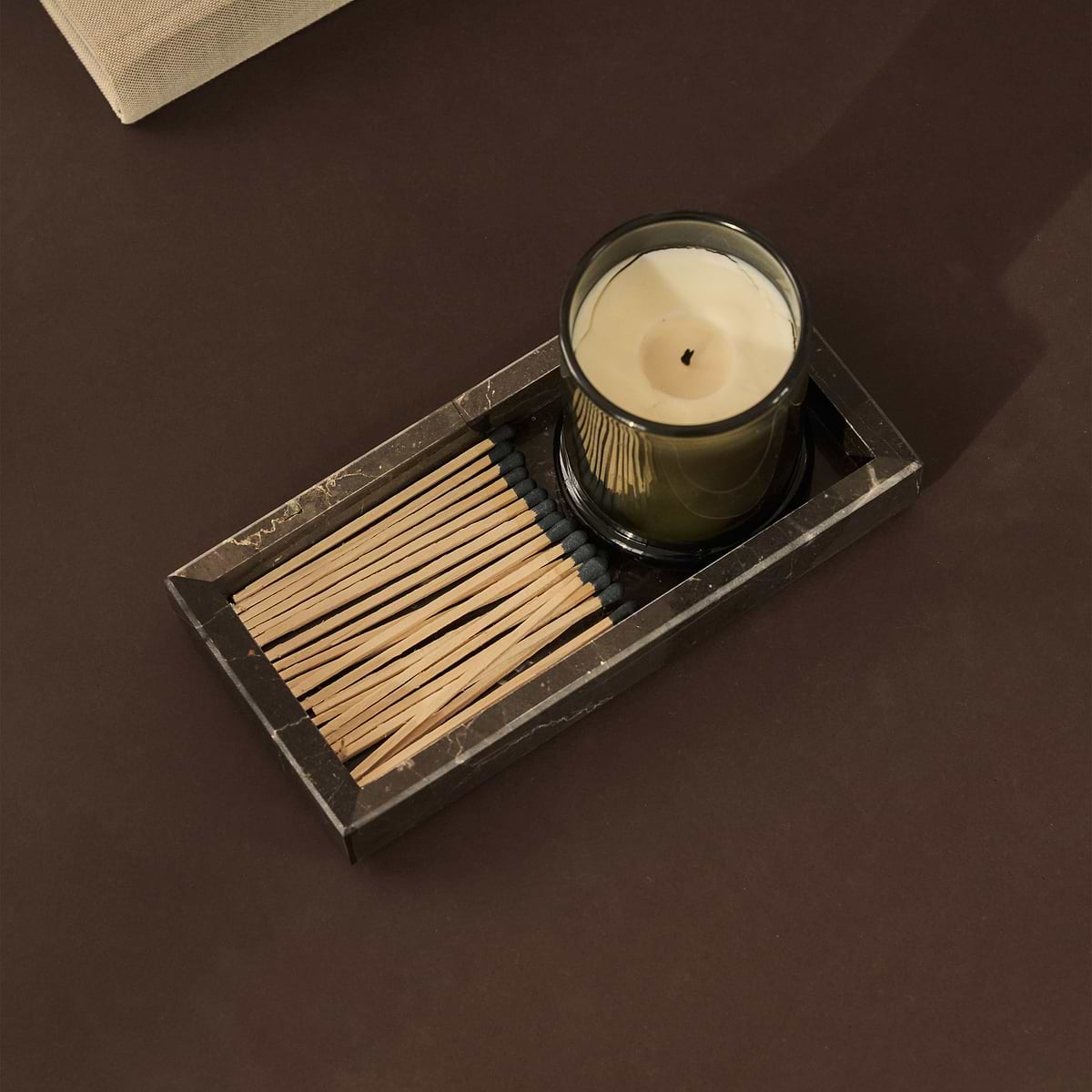 Travara - Dark Emperador Marble Rectangular Decorative Tray