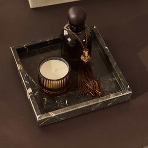 Travara - Dark Emperador Marble Square Decorative Tray