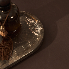 Travara - Dark Emperador Marble Oval Decorative Tray