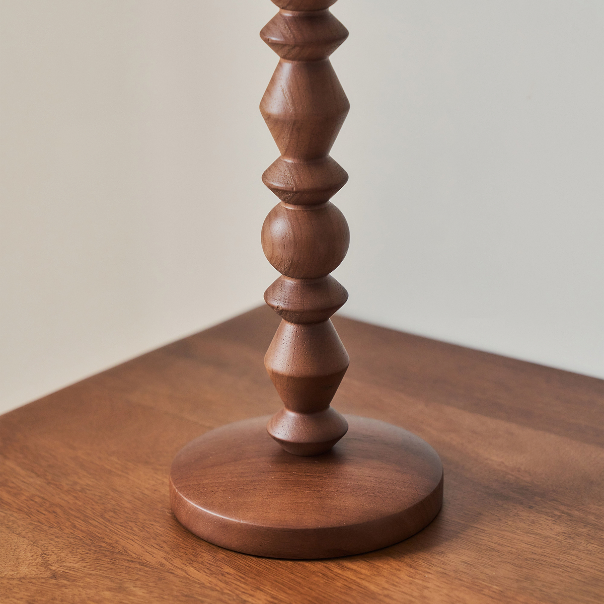 Ivy - Dark Wood Drum Shade Table Lamp