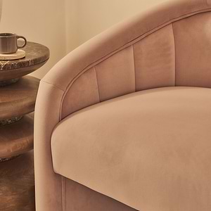 Camille - Curved Velvet Accent Chair Blushed Pink