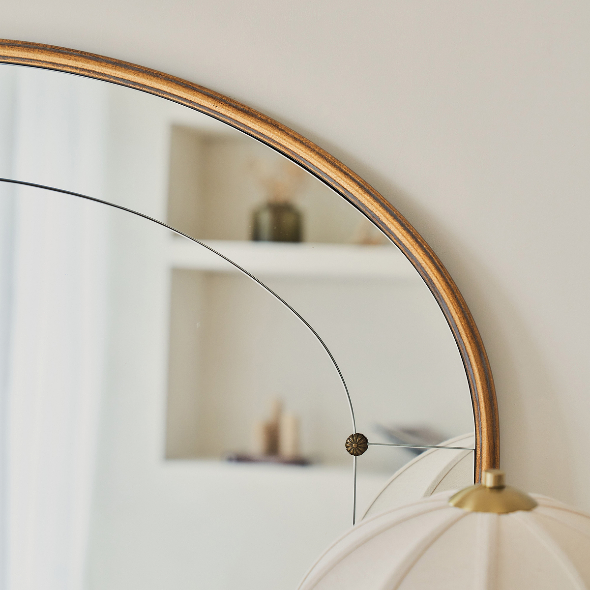 Venosa - Gold Arched Metal Overmantle Mirror 100cm x 80cm