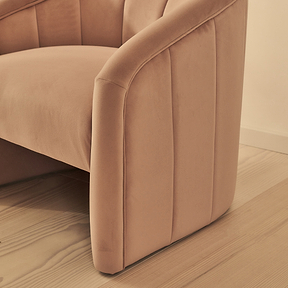 Camille - Curved Velvet Accent Chair Blushed Pink