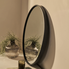 Metro - Black Metal Round Wall Mirror 70cm x 70cm