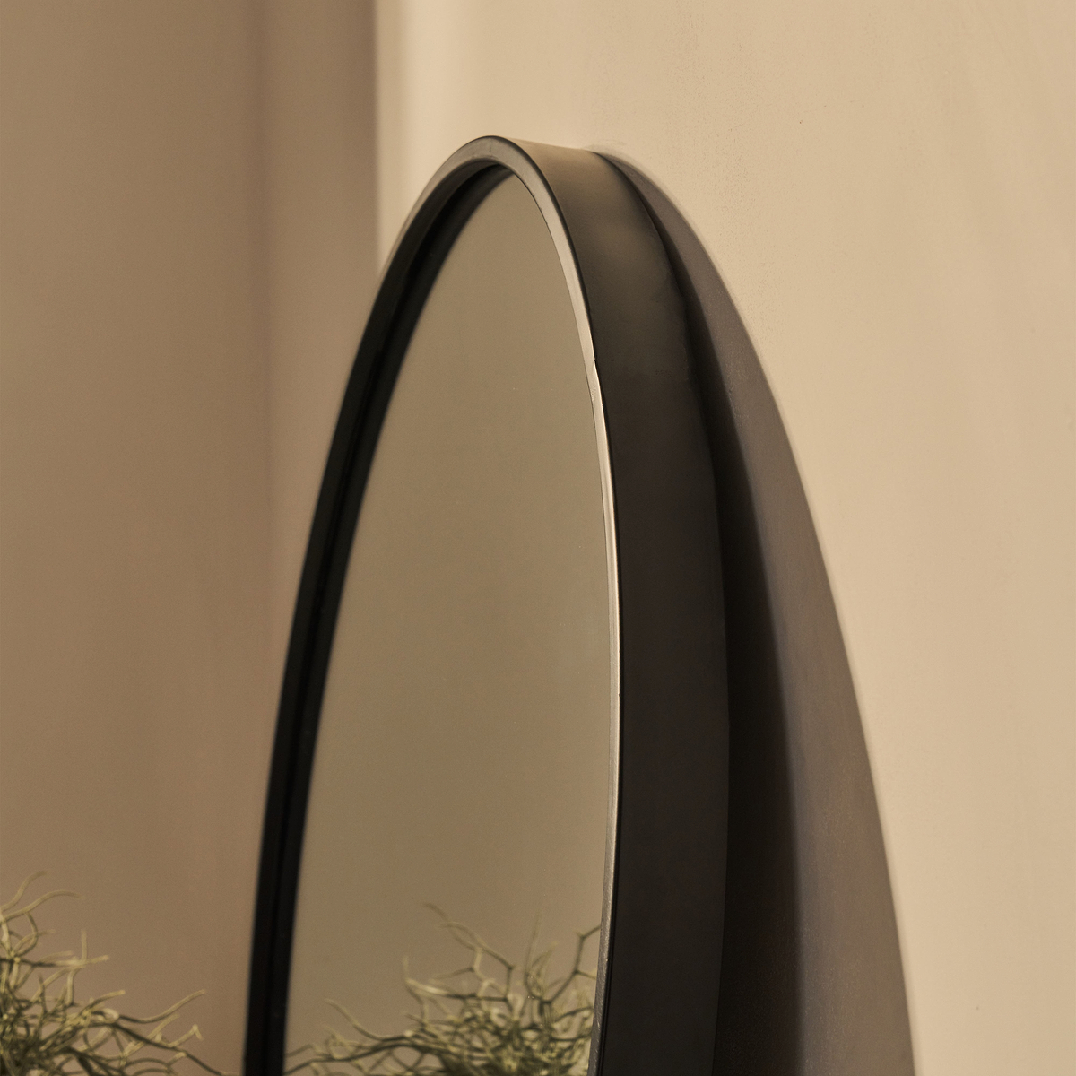 Metro - Black Metal Round Wall Mirror 70cm x 70cm