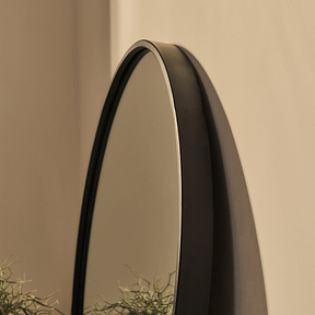 Metro - Black Metal Round Wall Mirror 70cm x 70cm