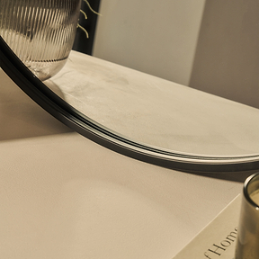 Metro - Black Metal Round Wall Mirror 70cm x 70cm