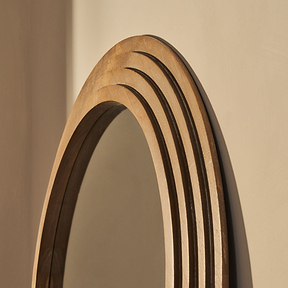 Luciana - Washed Wood Arched Overmantle Mirror 120cm x 100cm