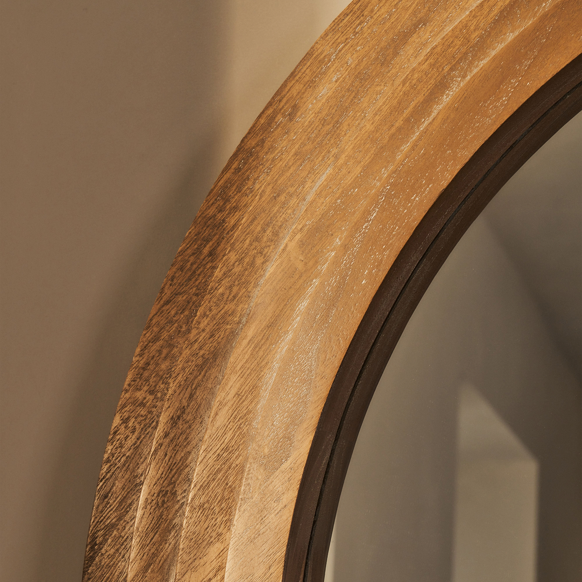 Luciana - Washed Wood Arched Overmantle Mirror 120cm x 100cm