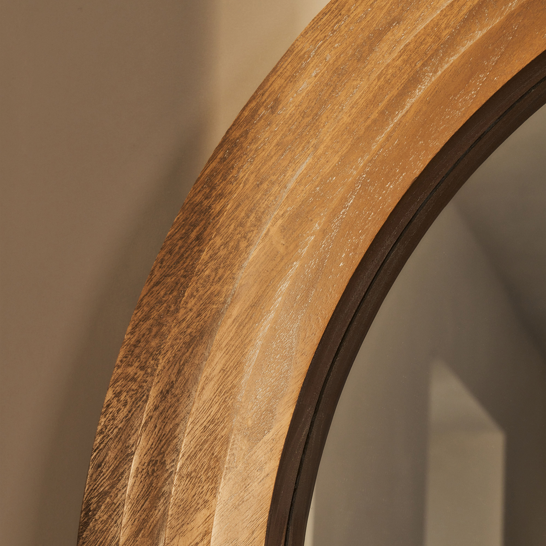 Luciana - Washed Wood Arched Overmantle Mirror 120cm x 100cm