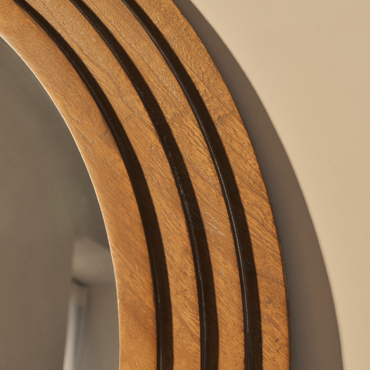 Luciana - Washed Wood Arched Overmantle Mirror 120cm x 100cm