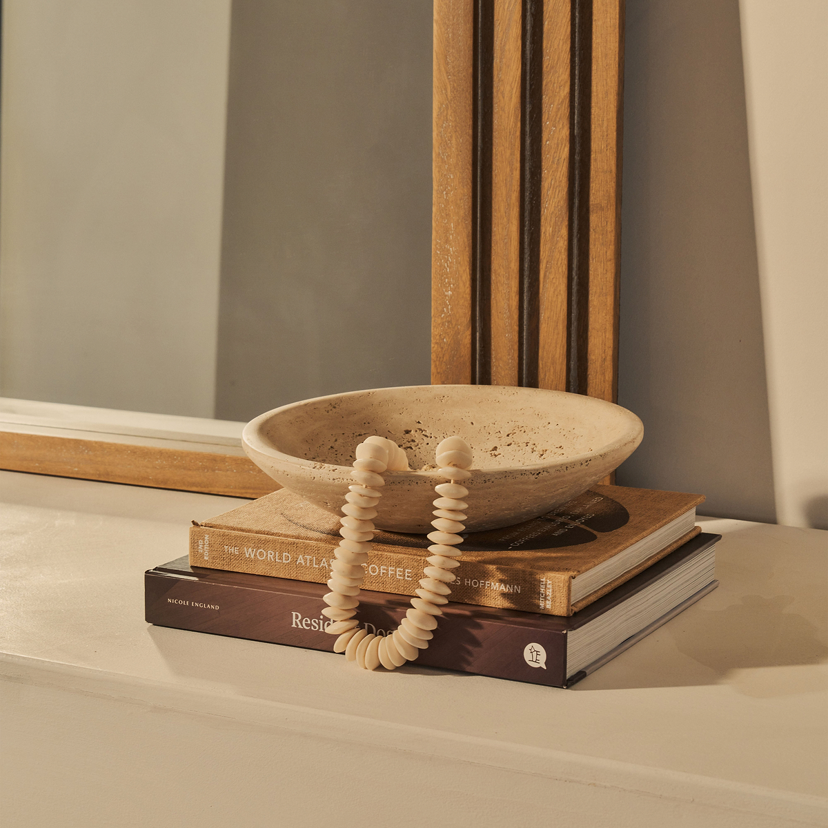 Luciana - Washed Wood Arched Overmantle Mirror 120cm x 100cm