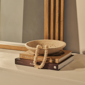 Luciana - Washed Wood Arched Overmantle Mirror 120cm x 100cm