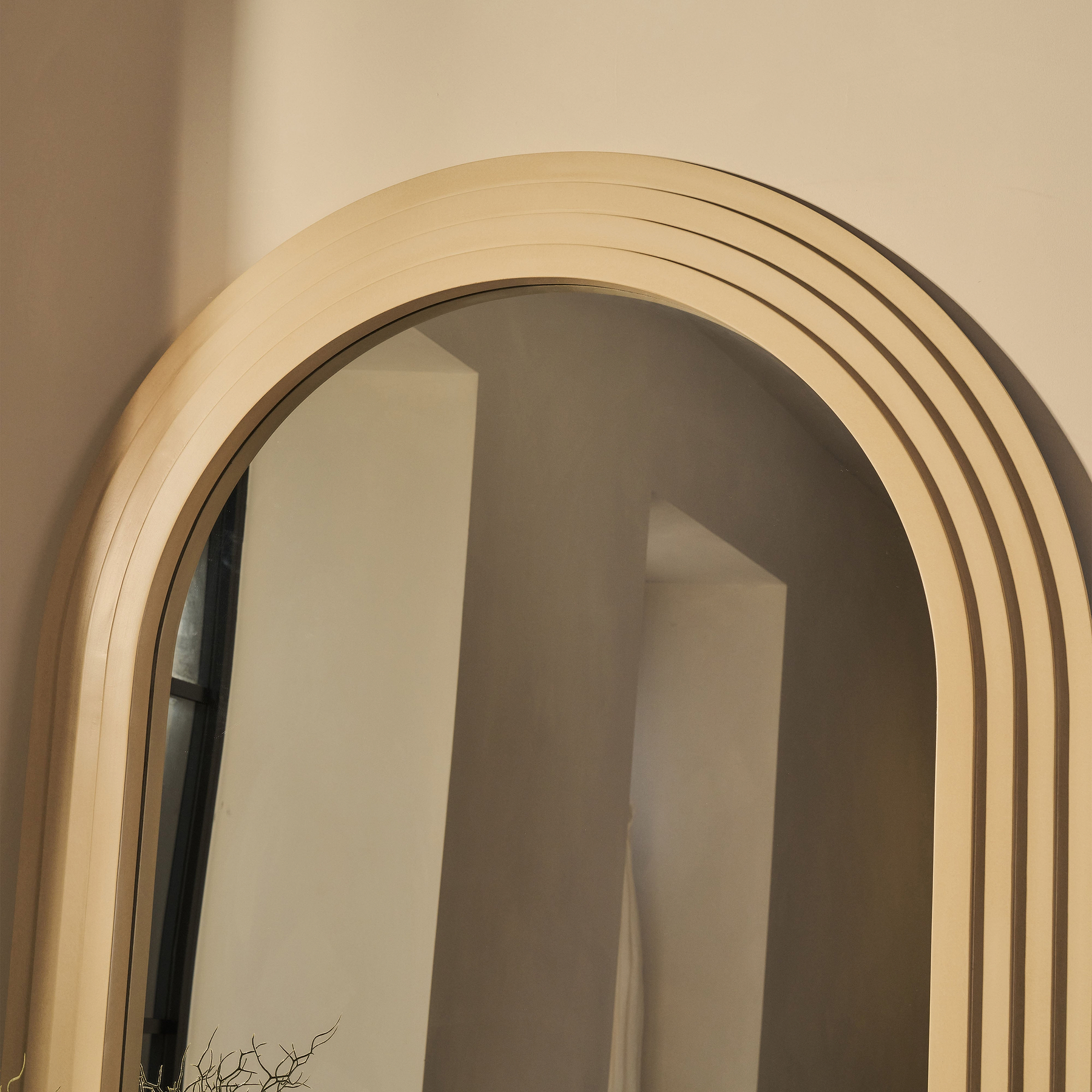 Luciana - Concrete Arched Overmantle Mirror 120cm x 100cm