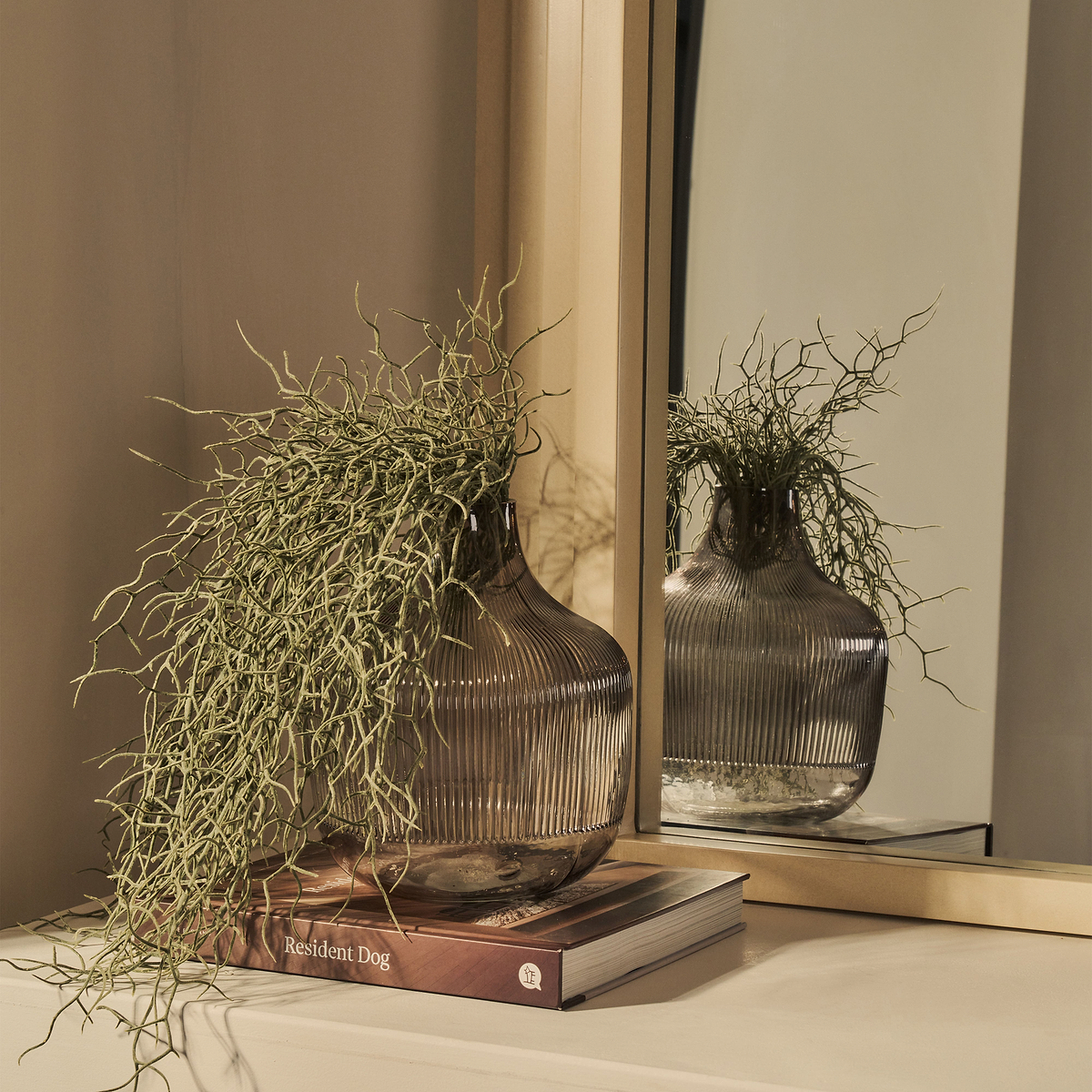 Luciana - Concrete Arched Overmantle Mirror 120cm x 100cm