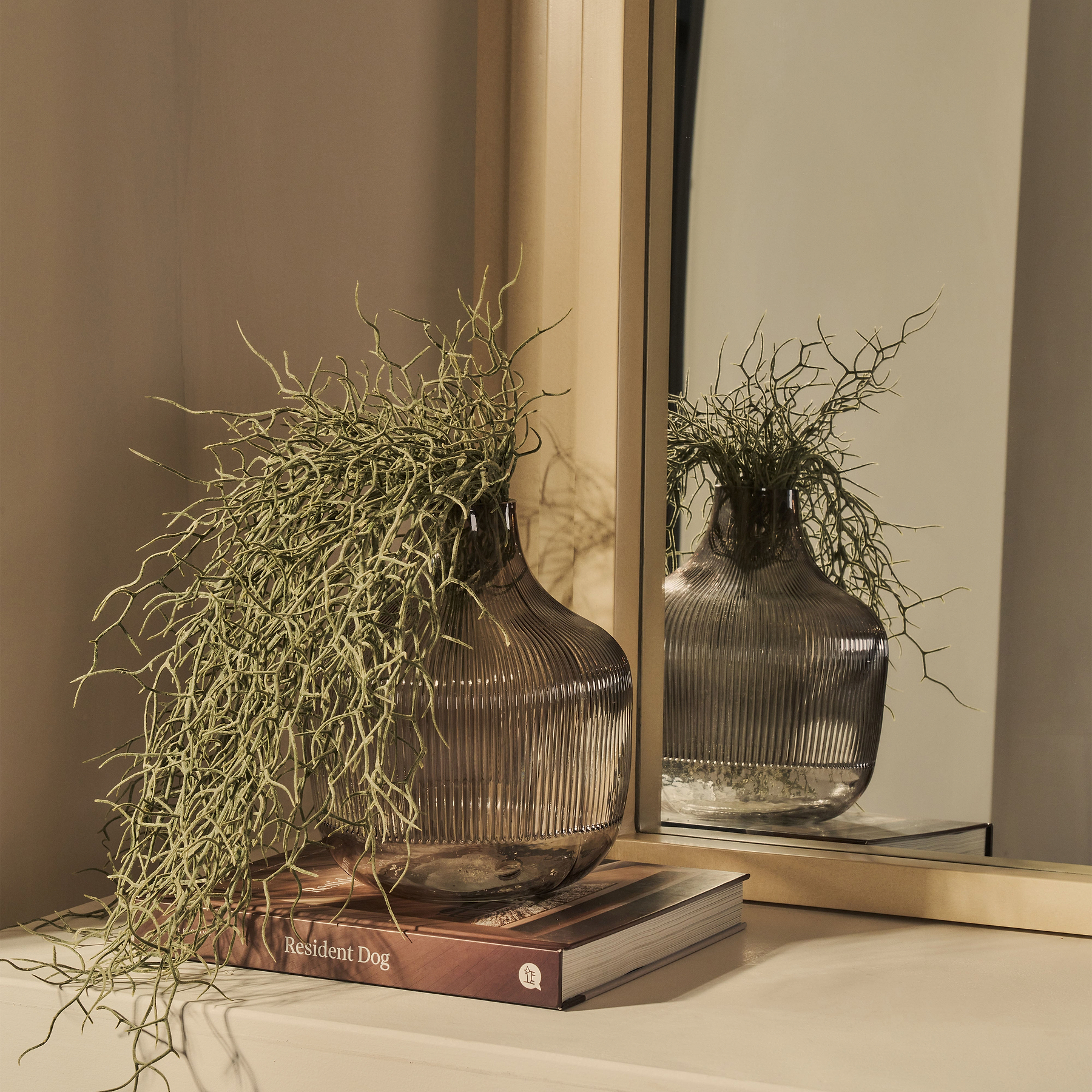 Luciana - Concrete Arched Overmantle Mirror 120cm x 100cm