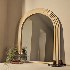 Luciana - Concrete Arched Overmantle Mirror 120cm x 100cm