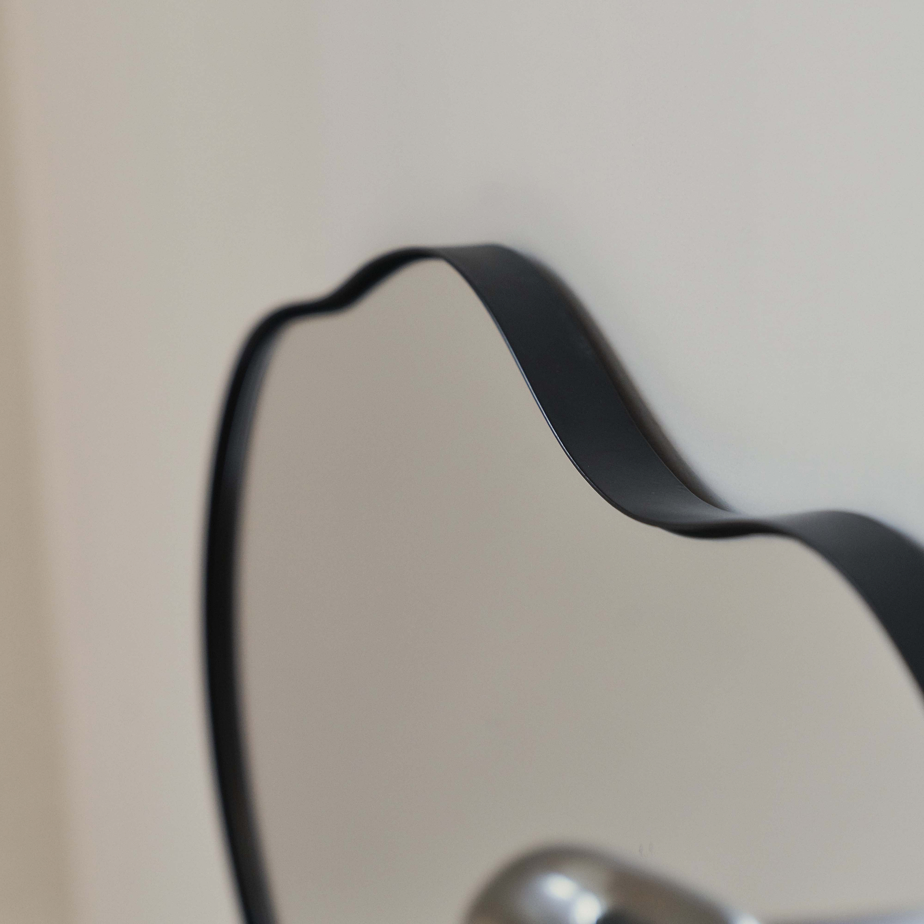 Ava - Black Pond Shaped Irregular Mirror 50cm x 30cm