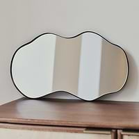 Ava - Black Pond Shaped Irregular Mirror 50cm x 30cm