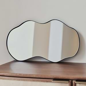 Ava - Black Pond Shaped Irregular Mirror 50cm x 30cm