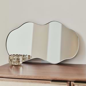 Ava - Ecru Pond Shaped Irregular Mirror 50cm x 30cm